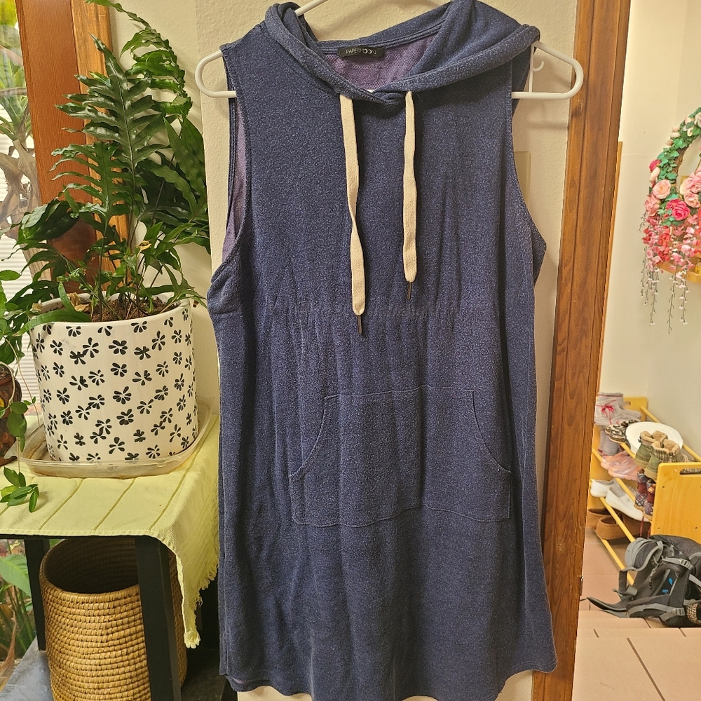 CLEARANCE Papermoon Navy Tank Hoodie Sweatshirt Dress